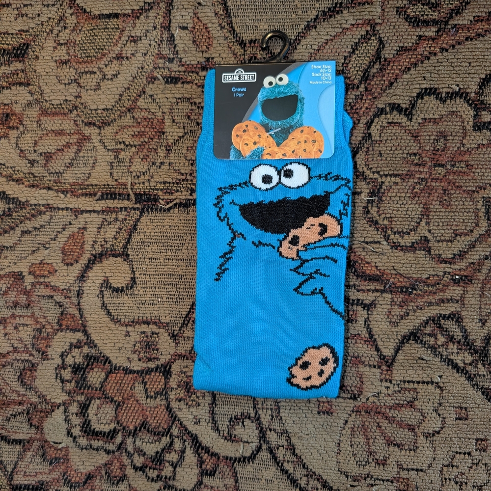 Blue Cookie Monster Socks